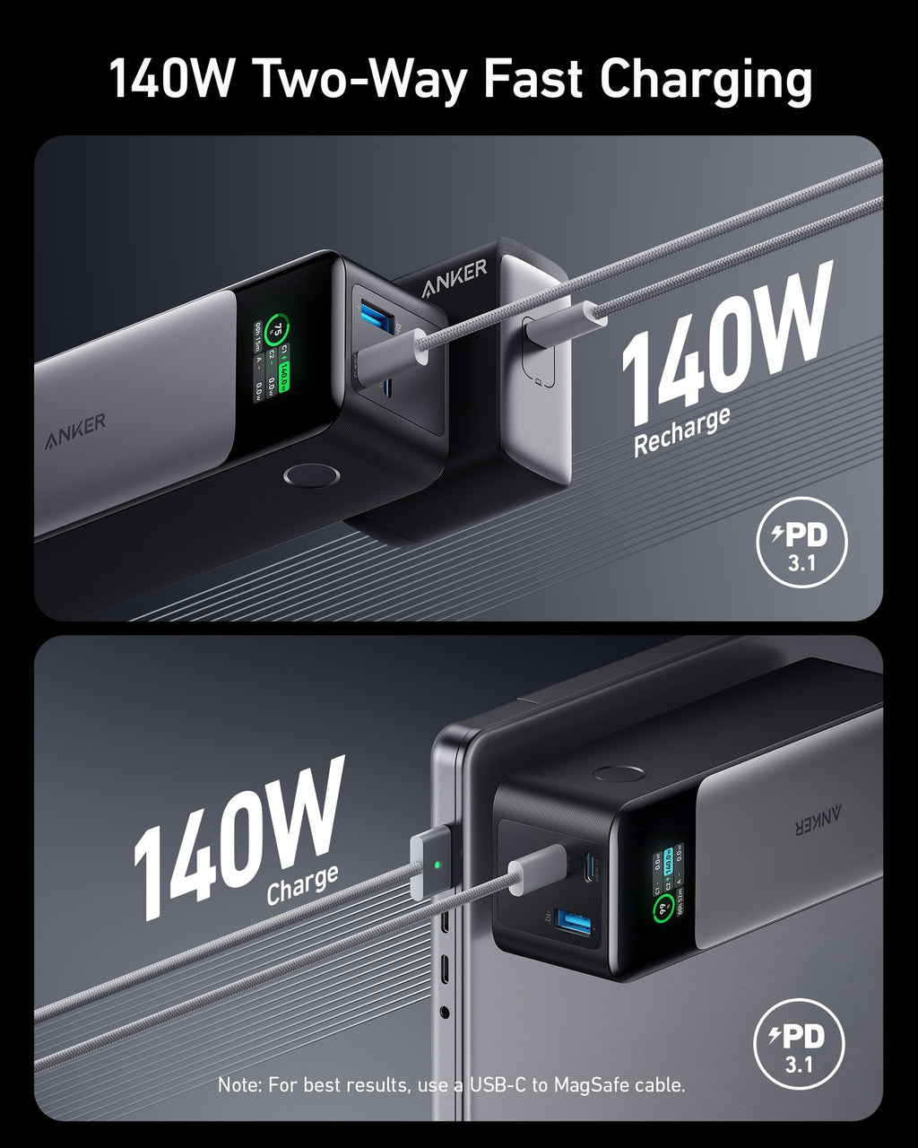 Anker 737 Power Bank (PowerCore 24K) - 140W, 24,000mAh