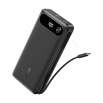 Anker Power Bank (20K, 87W) - Built-In USB-C Cable