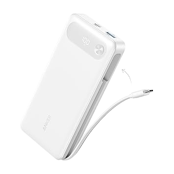 Anker Power Bank (20K, 87W) - Built-In USB-C Cable