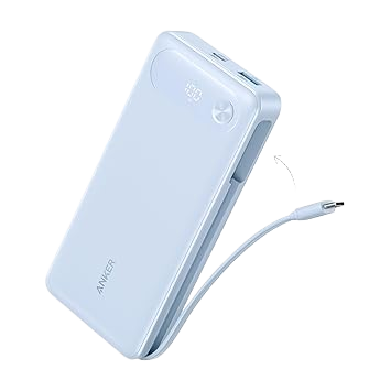 Anker Power Bank (20K, 87W) - Built-In USB-C Cable