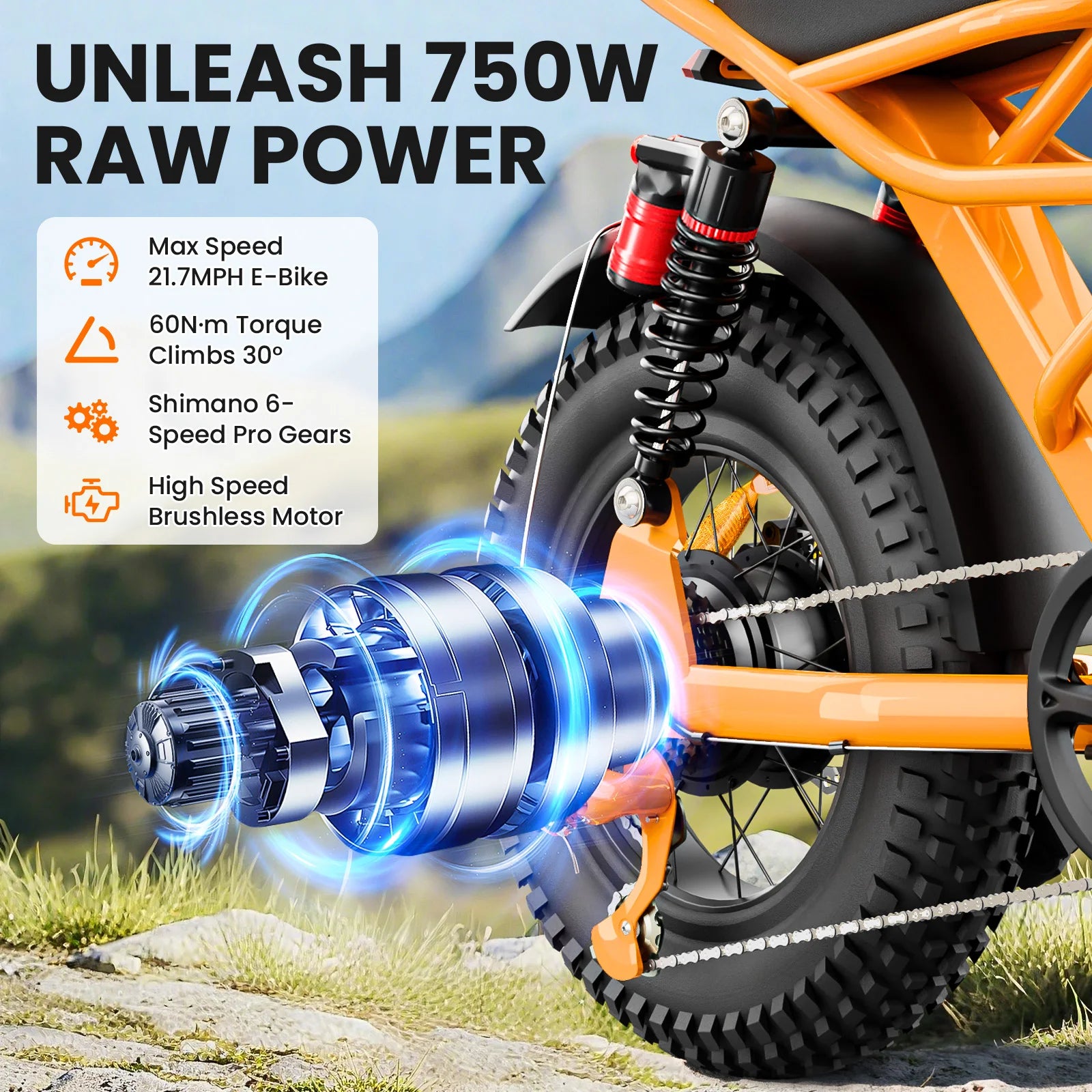 Kids Electric Bike 750W Fat Tire Mountain E-bike US Warehouse Wholesale Mini Electric Cycle for Boys Dropshipping Ready-2