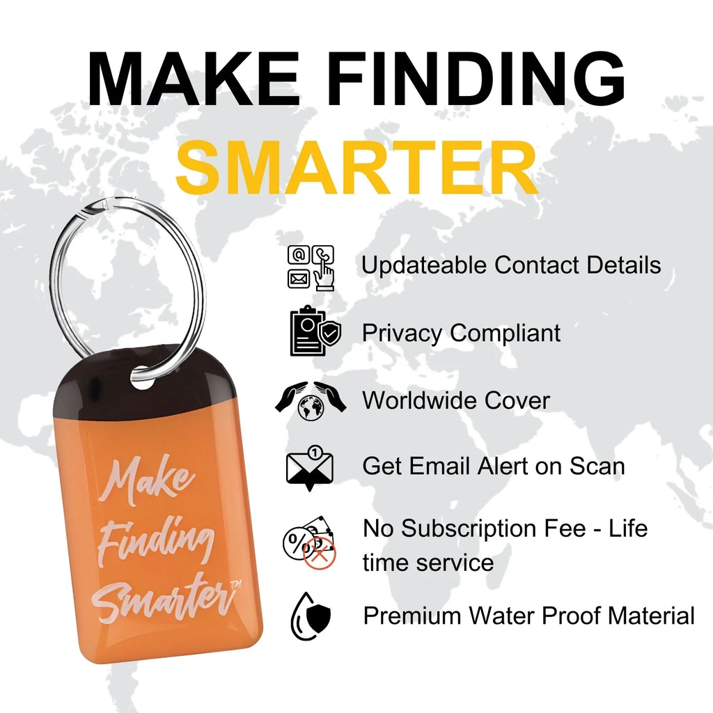Smart Key Security Tag - QR Lost & Found Key Finder